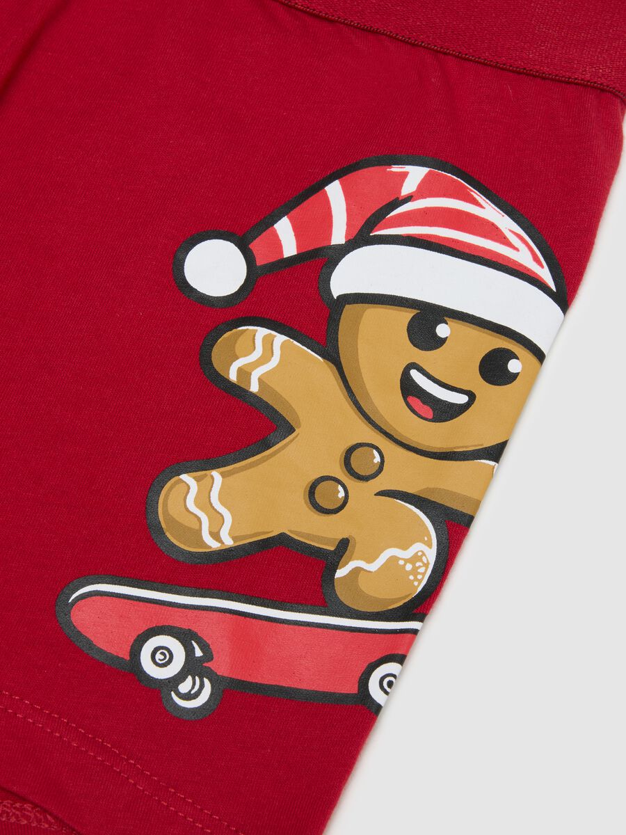 Red Christmas boxers in pure cotton regular fit with print_1