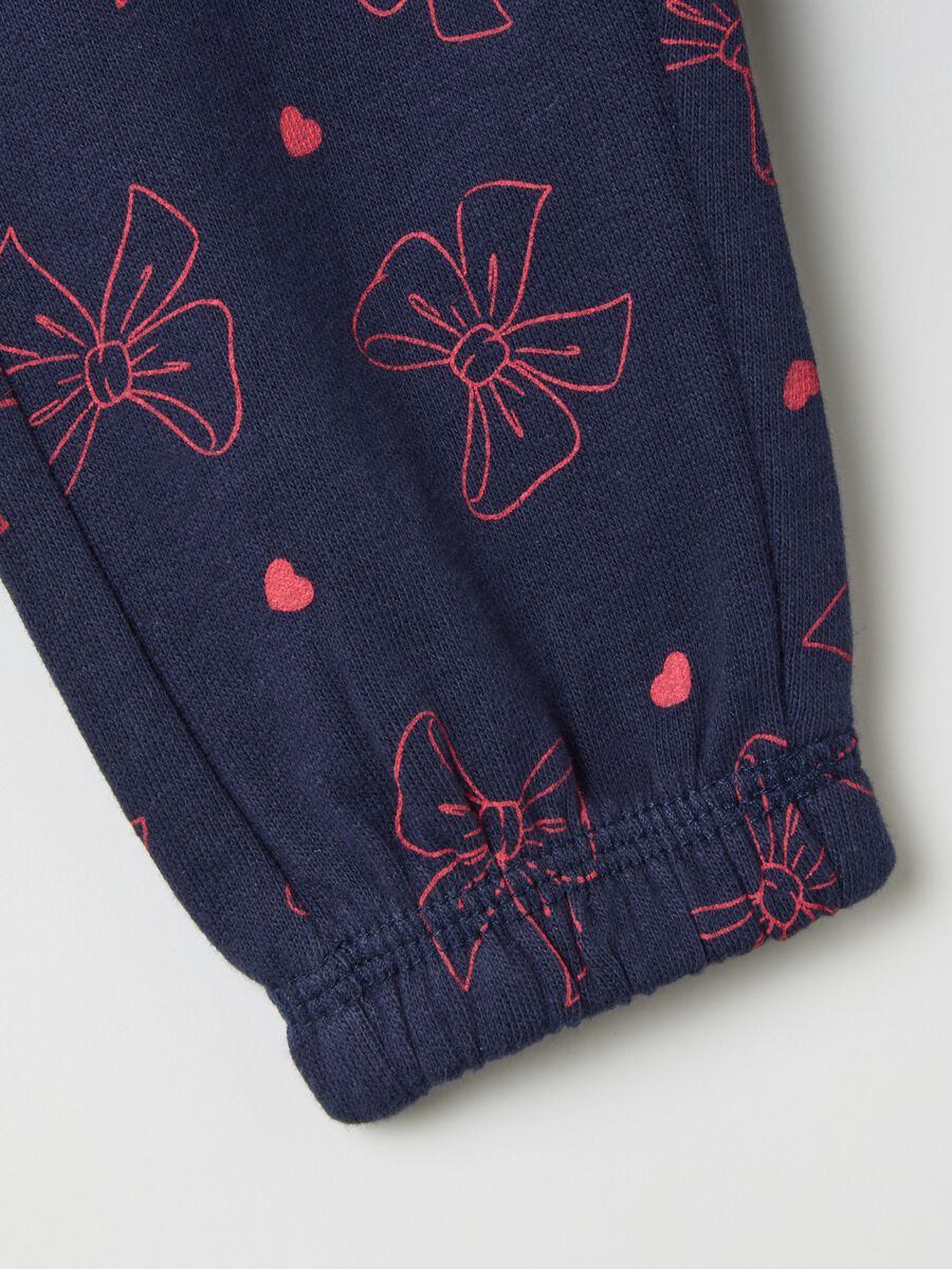 Leggings blu con fiocchi e cuori rosa_3