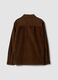 Brown ribbed pure cotton shacket with buttons_6