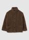 Brown wool blend over-fit jacket with buttons_0