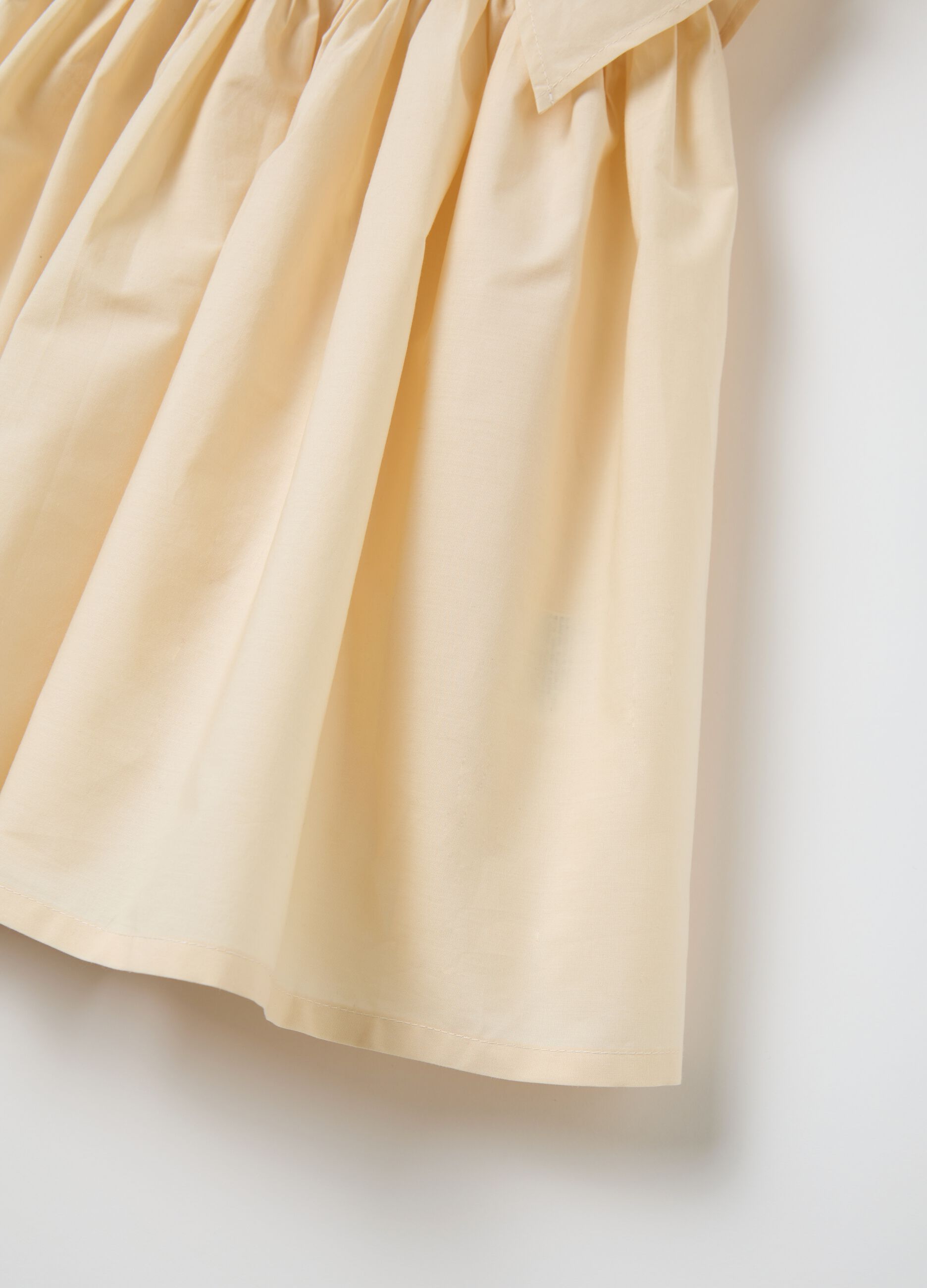 Abito da bambina in cotone beige regular fit