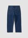 Blue denim straight-fit stretch cotton jeans for boys_1