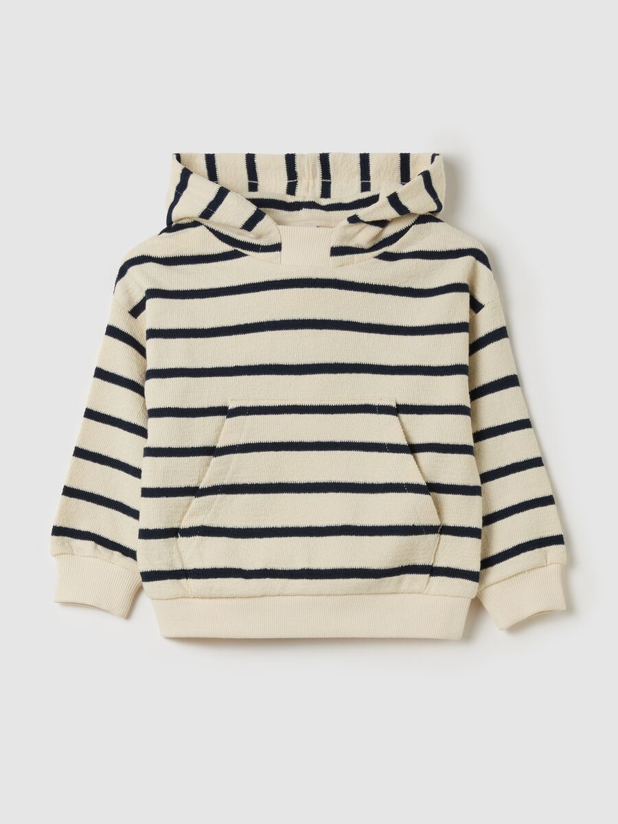 Sweatshirt with striped pattern and hood_0