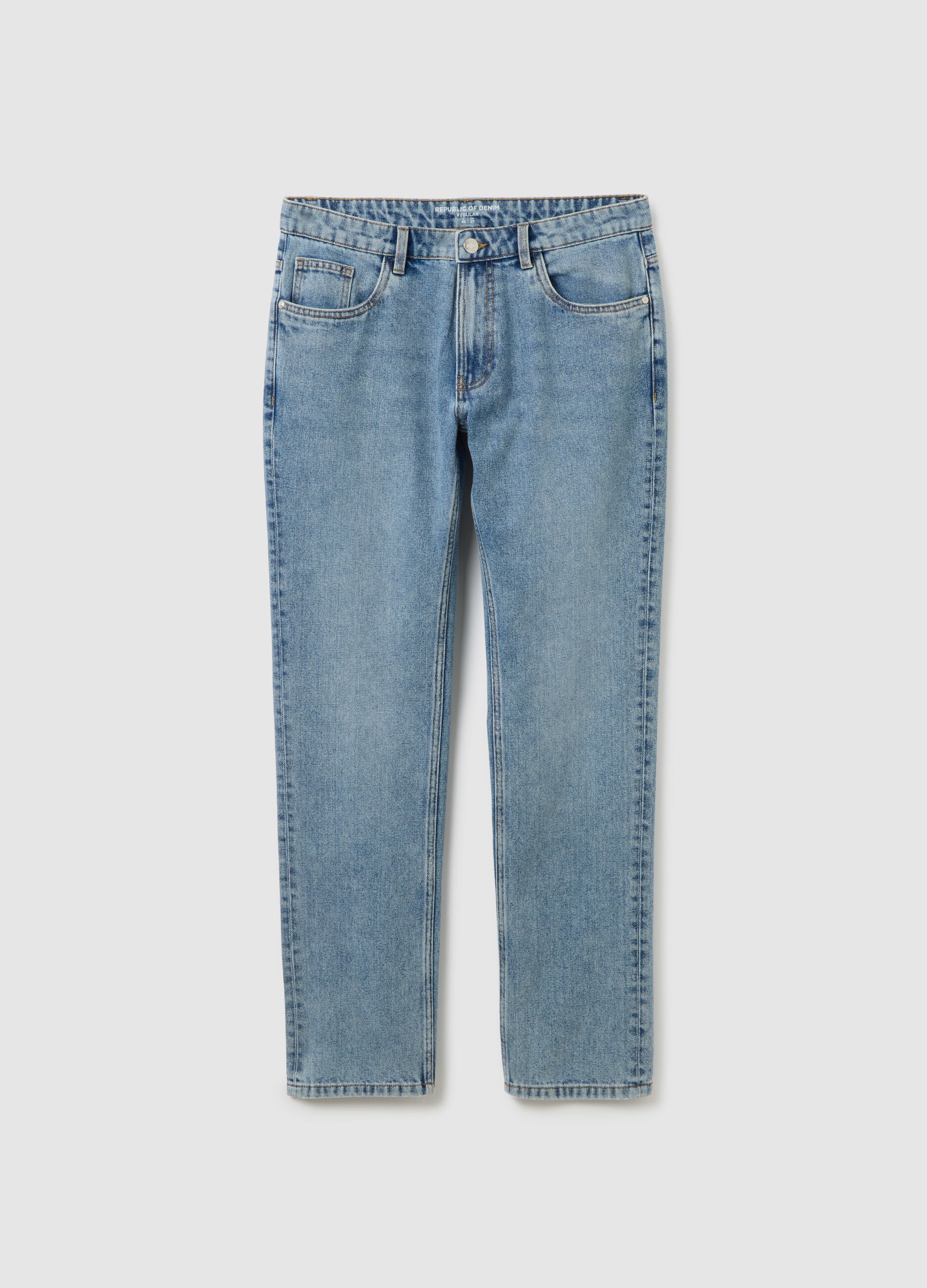 Jeans in denim blu regular fit