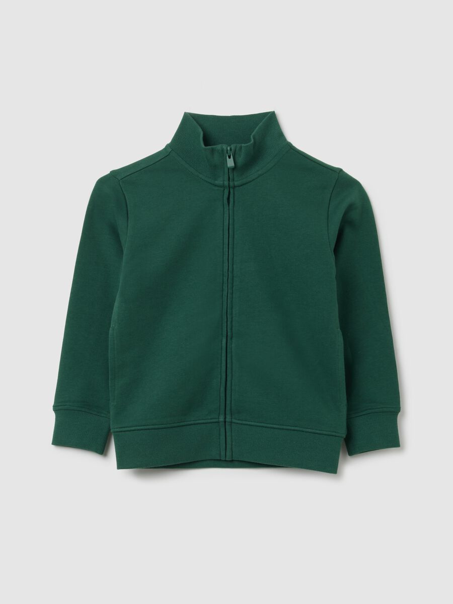 Felpa da bambino in puro cotone verde regular fit_0