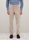 Beige regular fit stretch cotton trousers_1