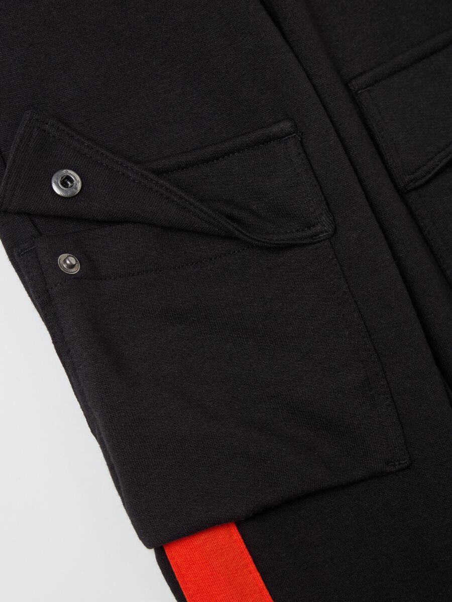 Cargo joggers with drawstring and logo print_3