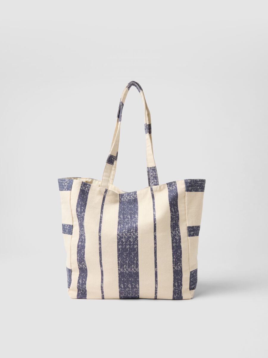 Pure cotton bag with white and blue stripes and button fastening_1