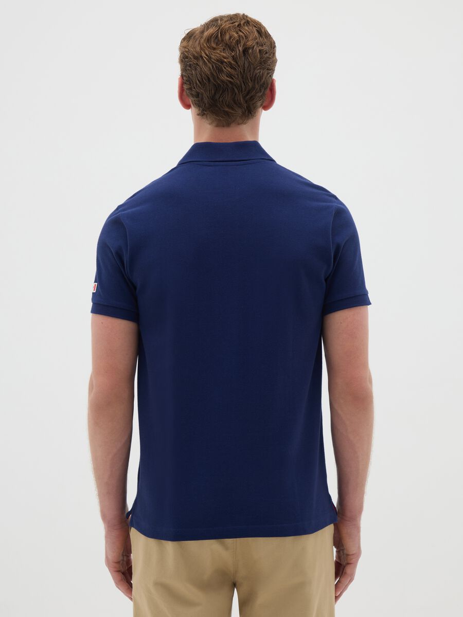 Men's Blue Cotton Polo - Regular Fit_3
