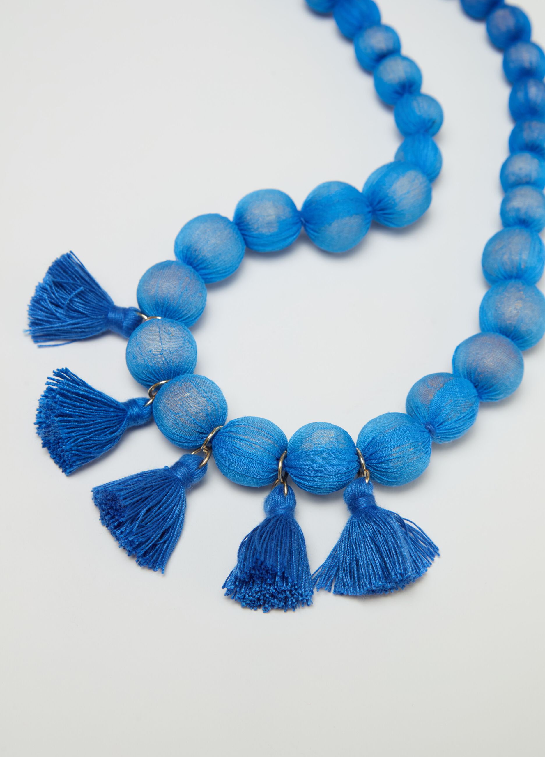 Necklace with beads and tassels