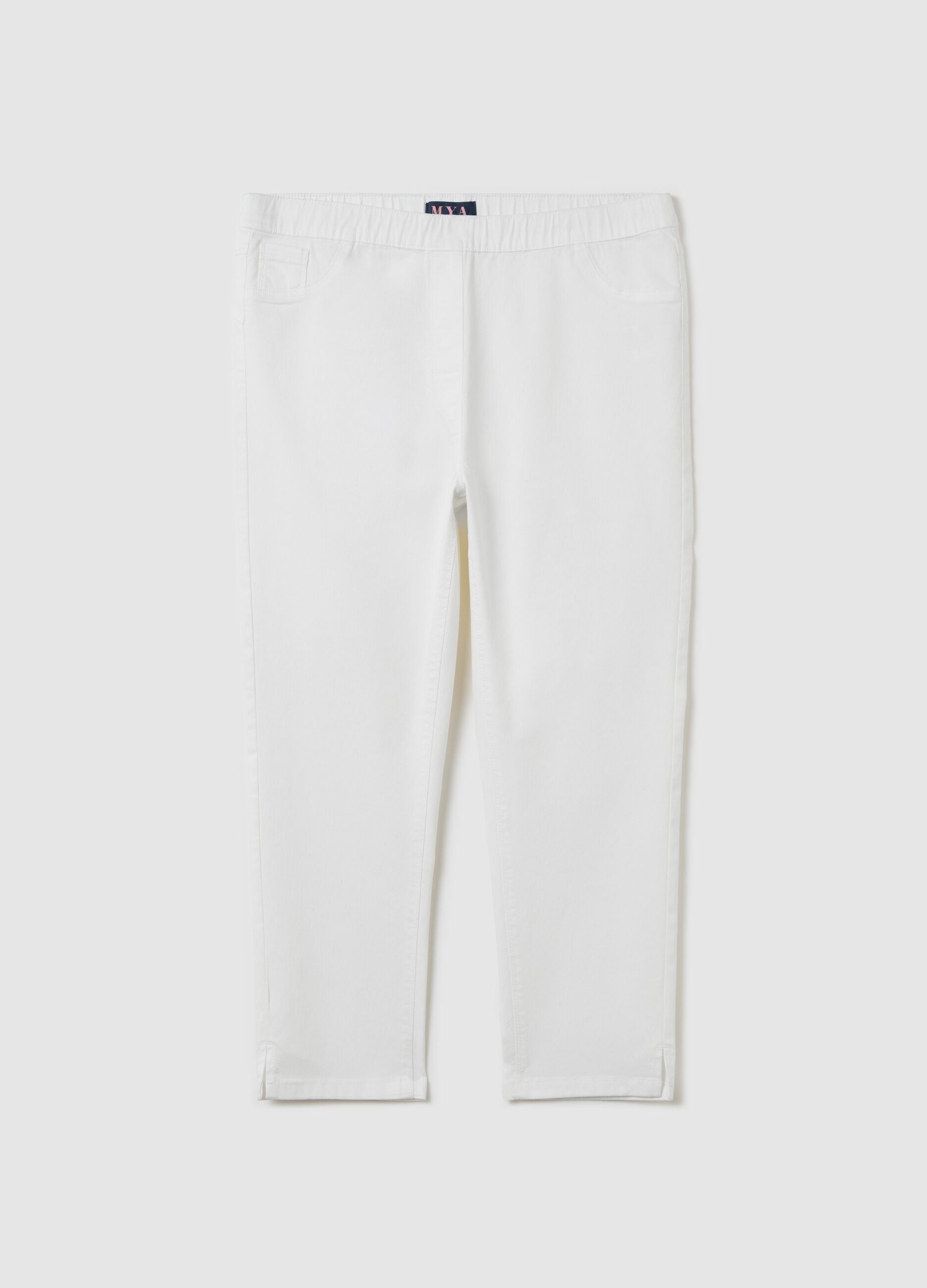Curvy white slim-fit cropped jeggings