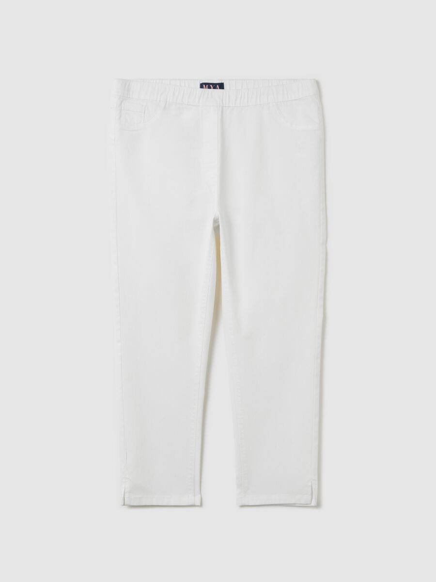 Curvy white slim-fit cropped jeggings_0