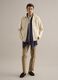 White regular fit linen-cotton blend jacket_0