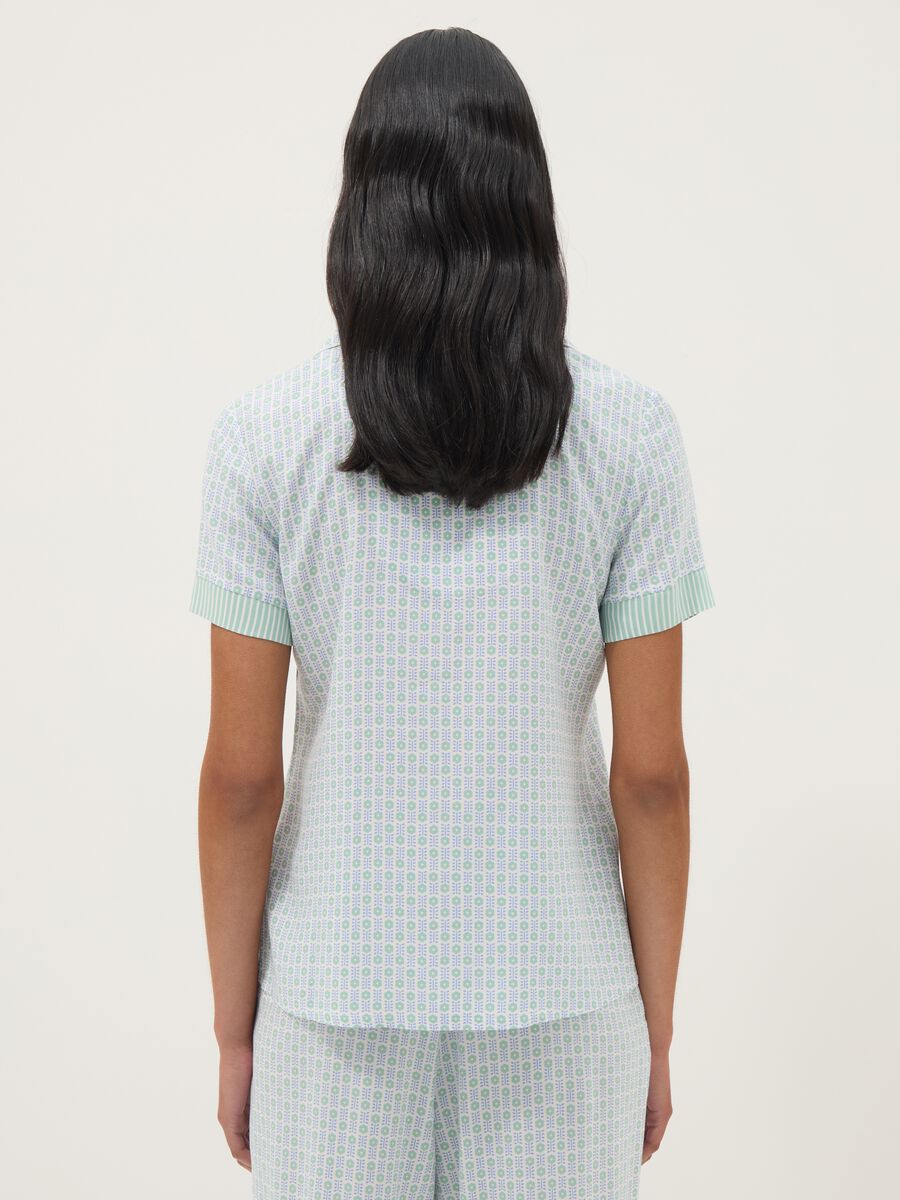 Multicolour pure viscose pyjama shirt, regular fit with design_3