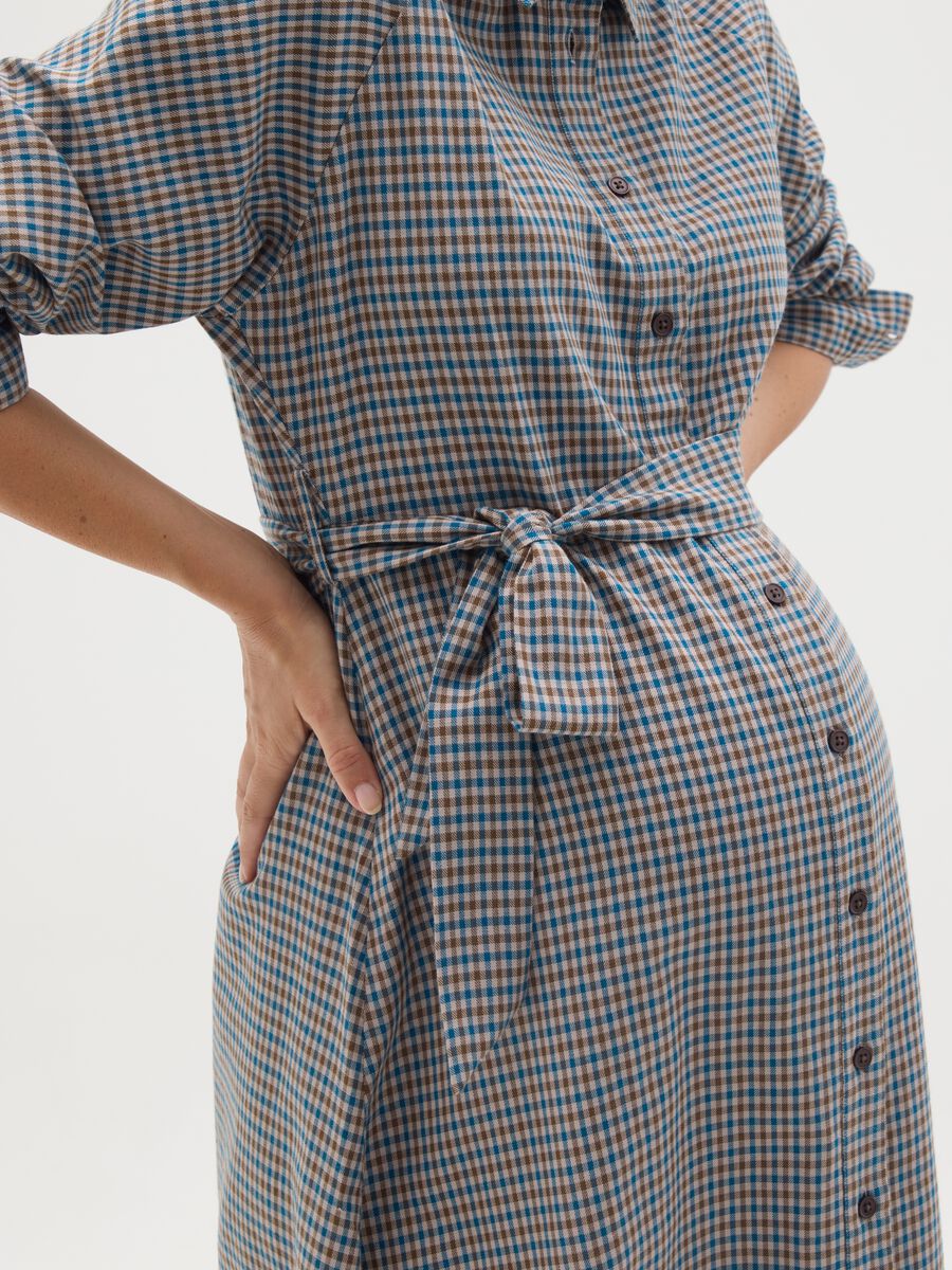 Multicoloured Maternity Dress with Micro Checks_2