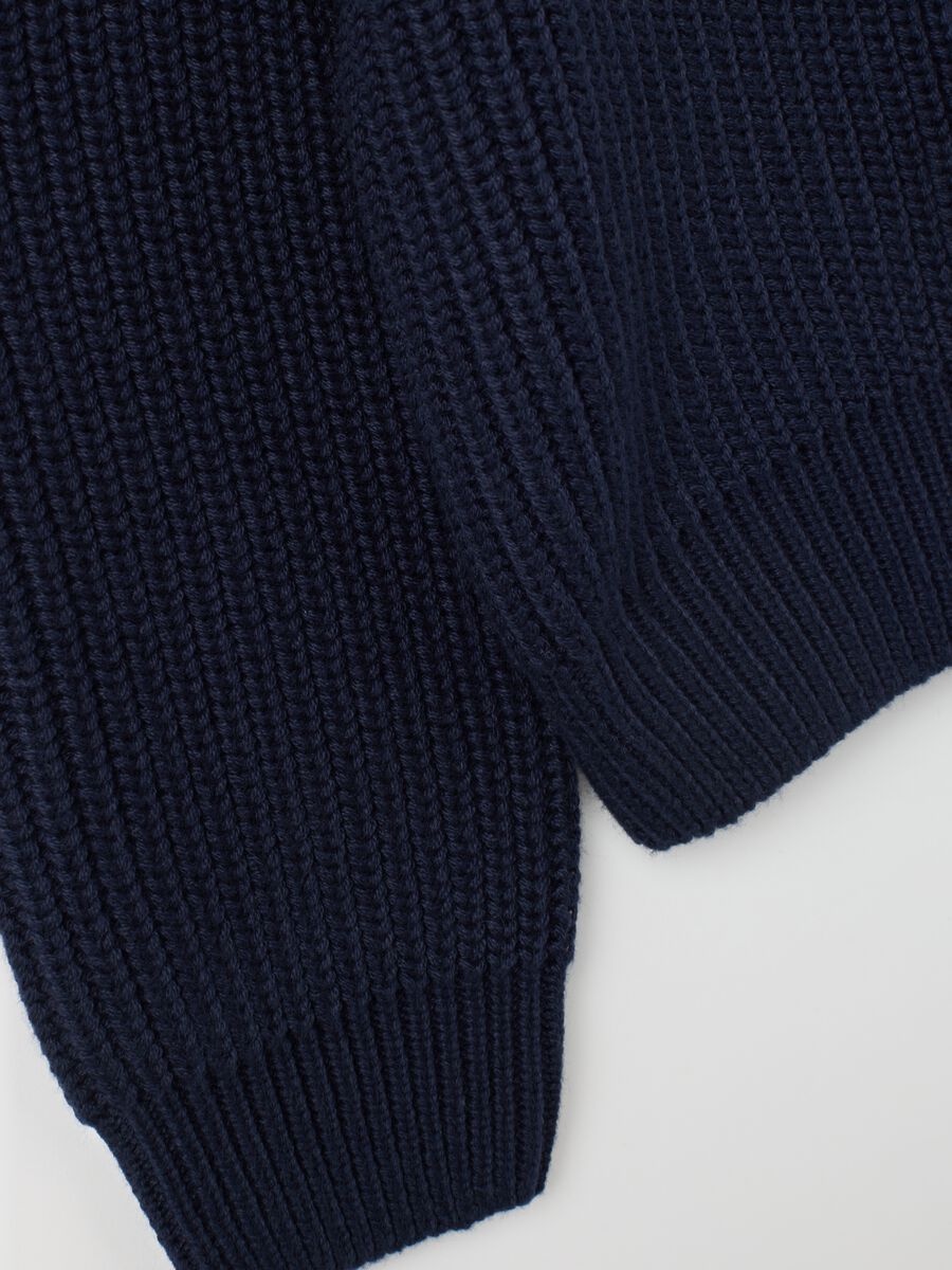 Girls' Blue Cotton Blend Cardigan Regular Fit_3