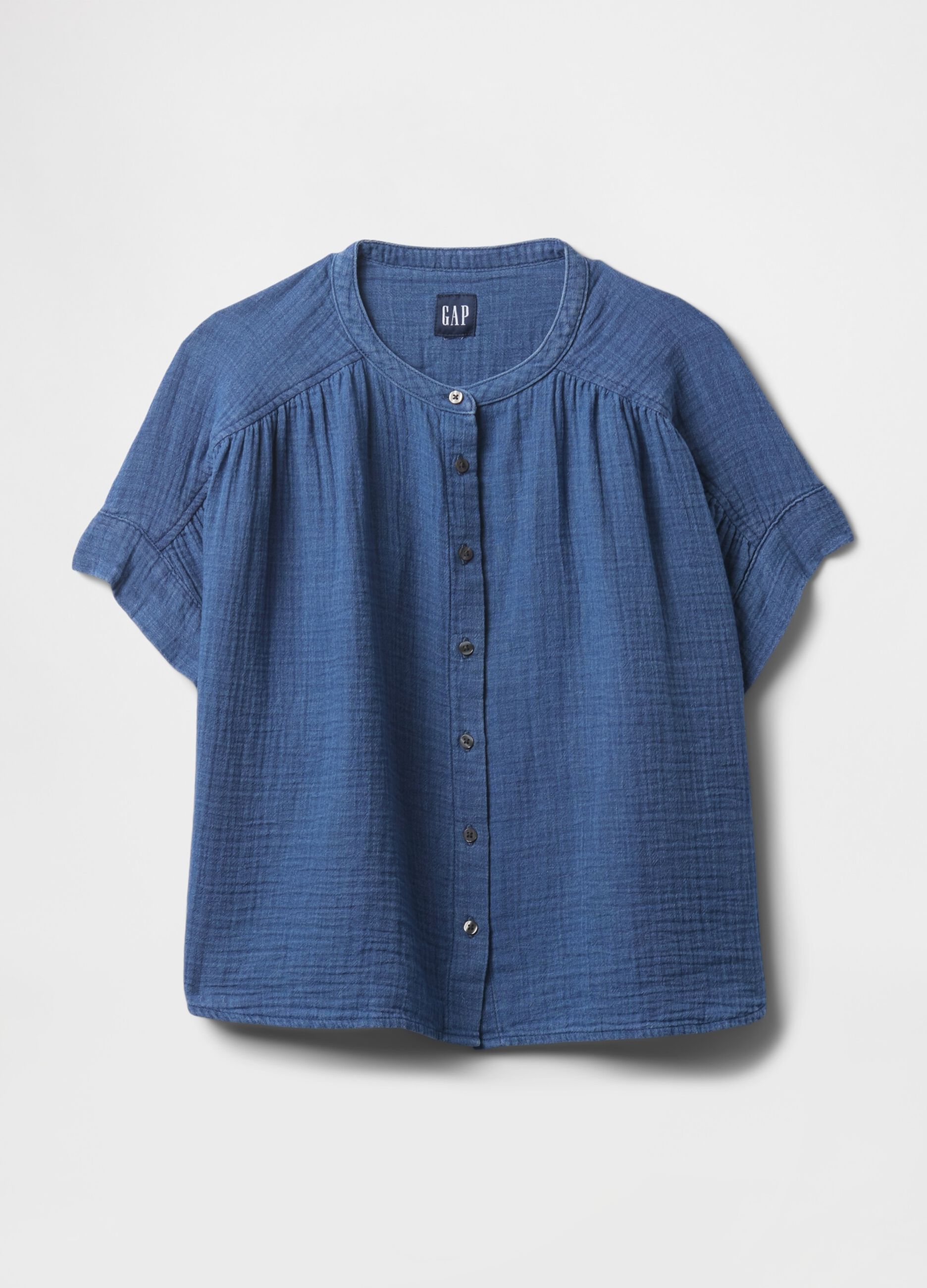 Blue summer set in lightweight fabric with buttons