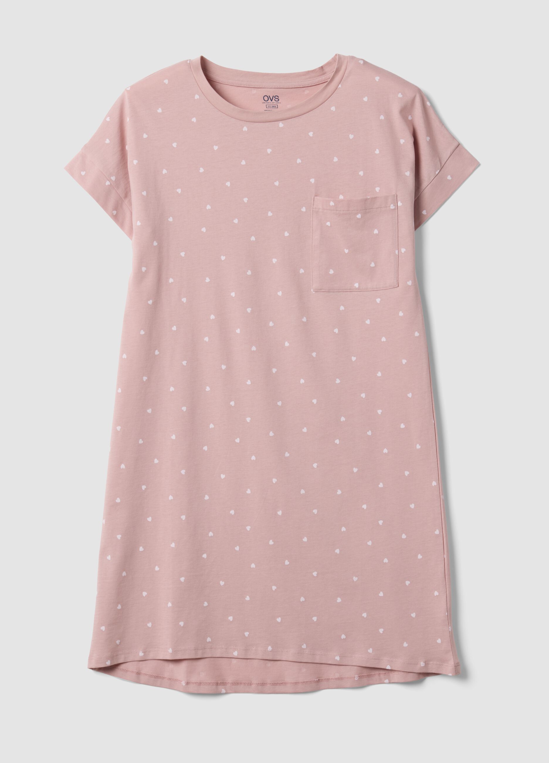 Pink pure organic cotton nightshirt