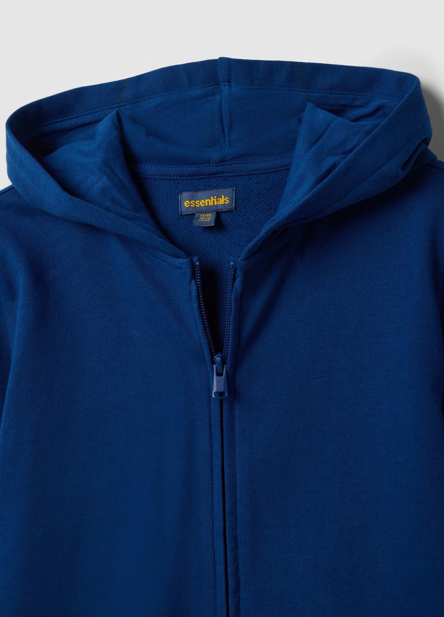 Blue boys&rsquo; organic cotton hoodie, regular fit
