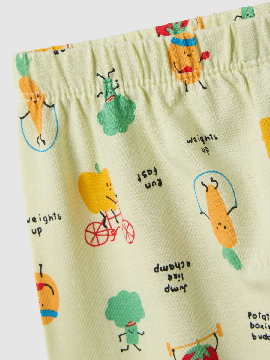 Yellow newborn pyjamas in pure cotton regular fit with prints_2