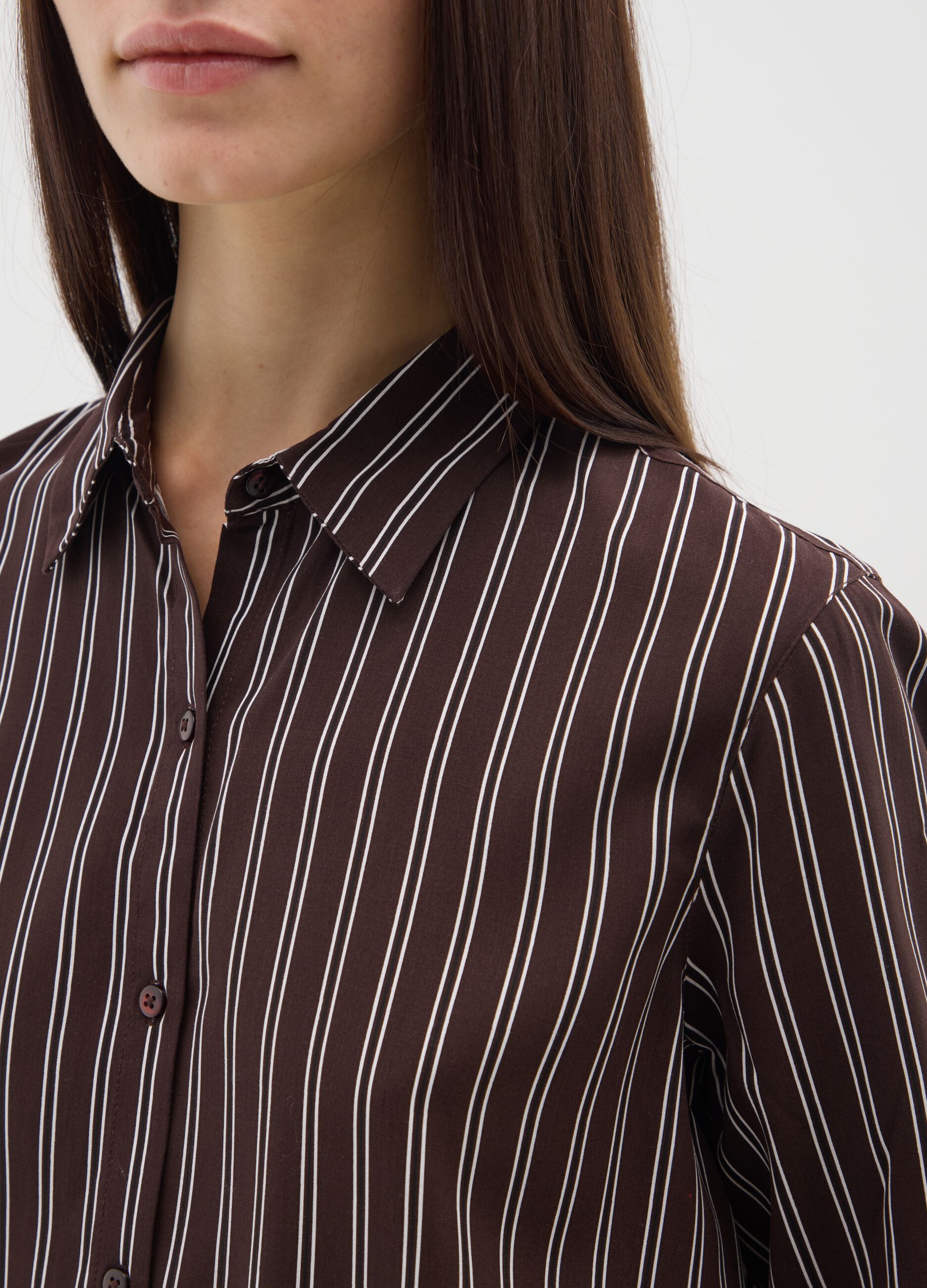 Multi-colour striped regular fit blouse