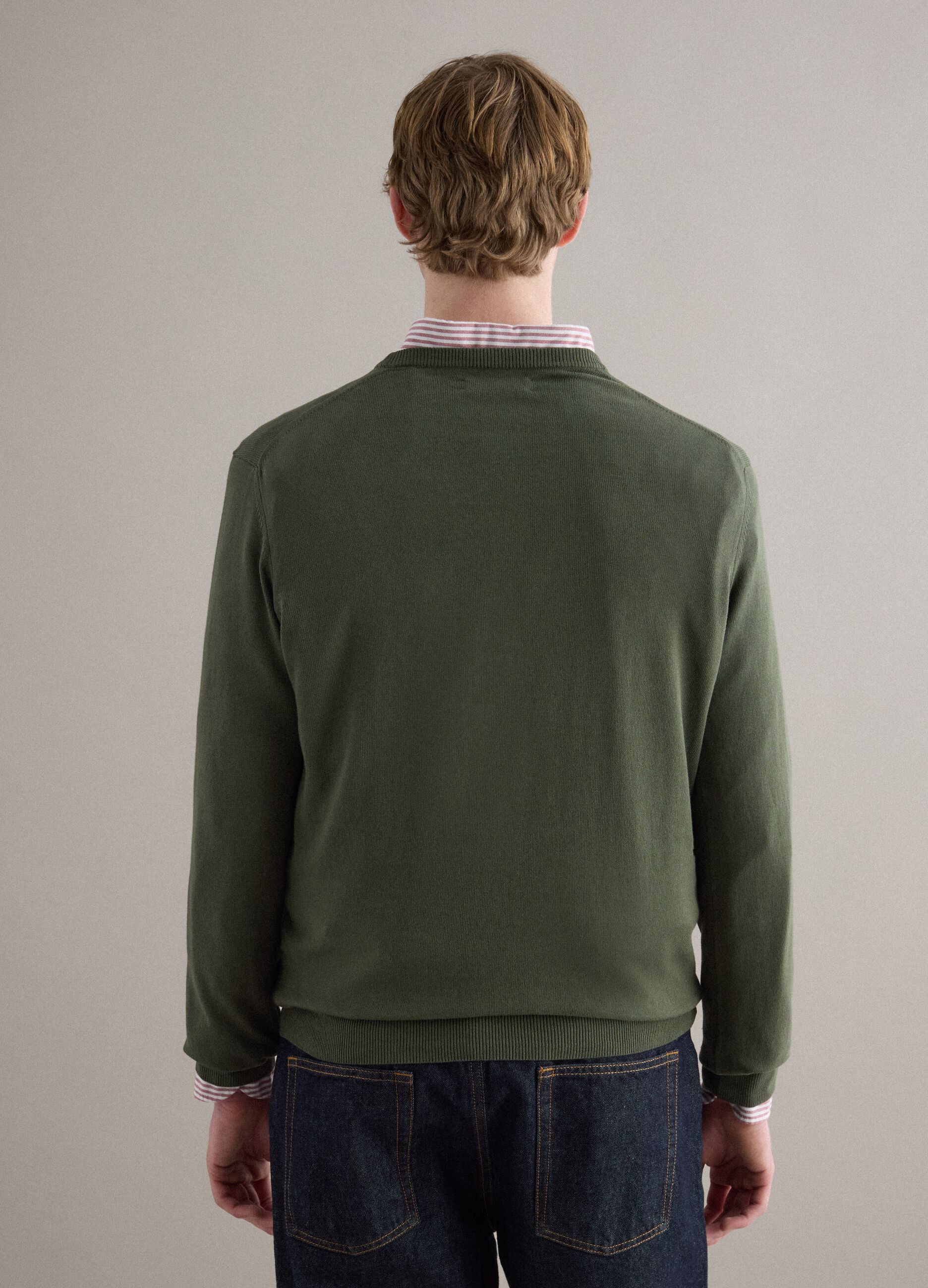 Green Pure Cotton Pullover