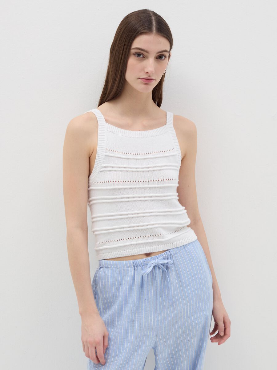 Cropped crochet tank top_0