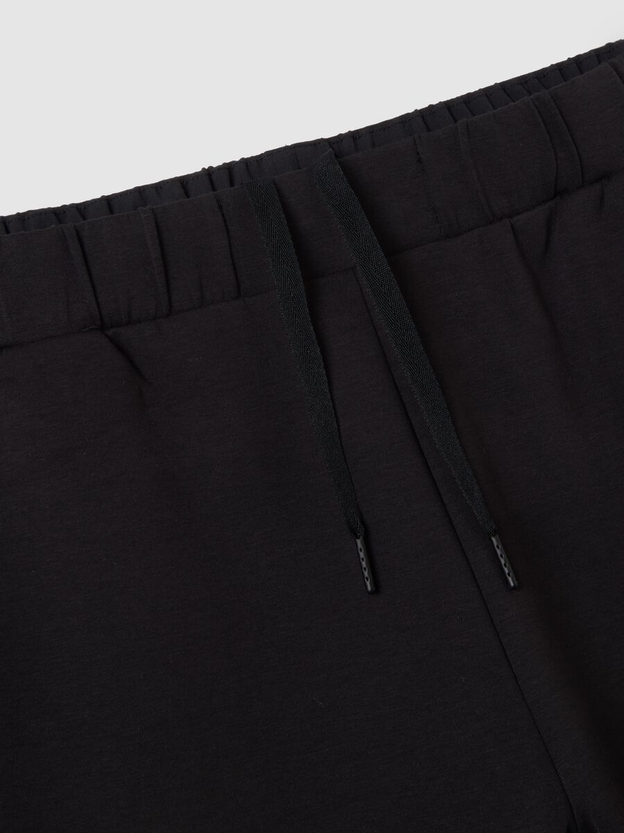Pantaloni in misto cotone nero regular fit_5