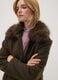 Brown wool and viscose-blend coat with contrast collar_0