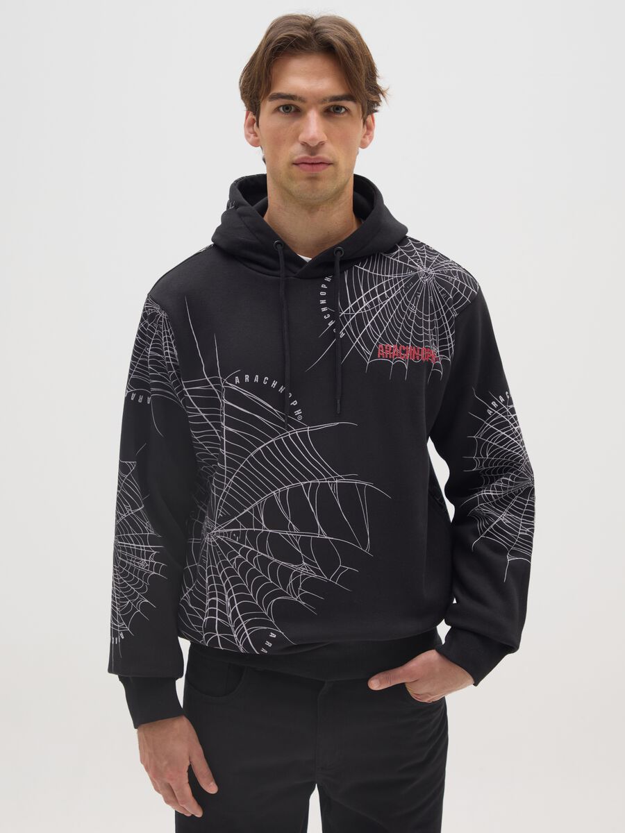 Black Cotton Blend Hoodie_0