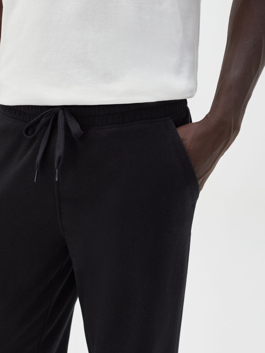 Fleece joggers with drawstring_3