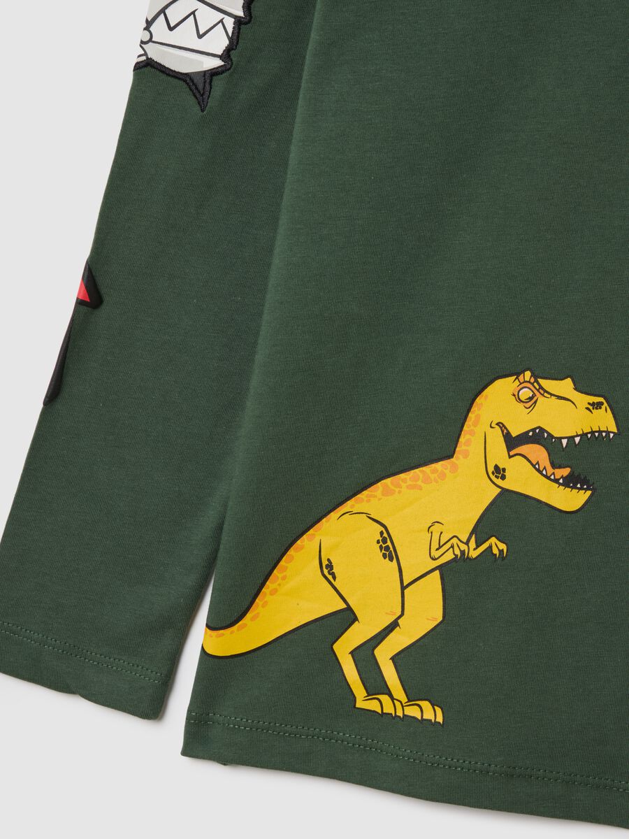 Children's pure cotton green regular fit T-shirt with print_3