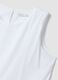 White sleeveless pure cotton tiered dress, regular fit_5