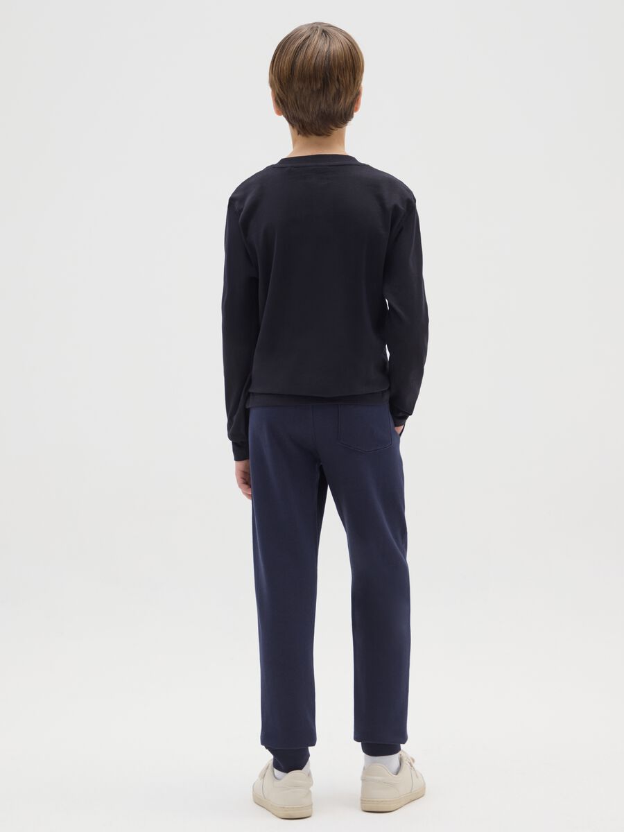 Blue cotton trousers for boys_1
