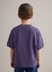 T-shirt in puro cotone viola da bambino regular fit con patch_1