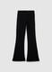 Girls' Black Cotton Blend Flare Trousers_0