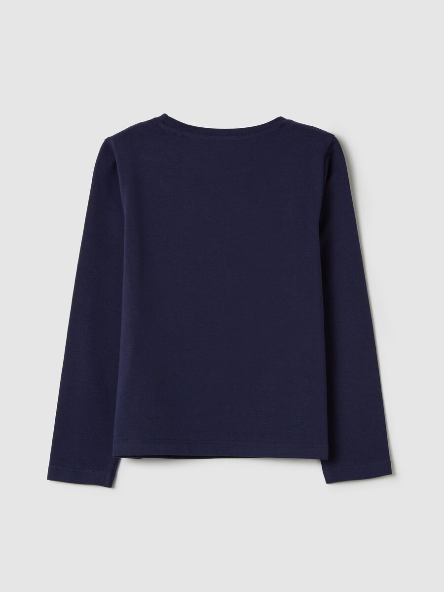 Long-sleeved T-shirt with diamanté flowers_1