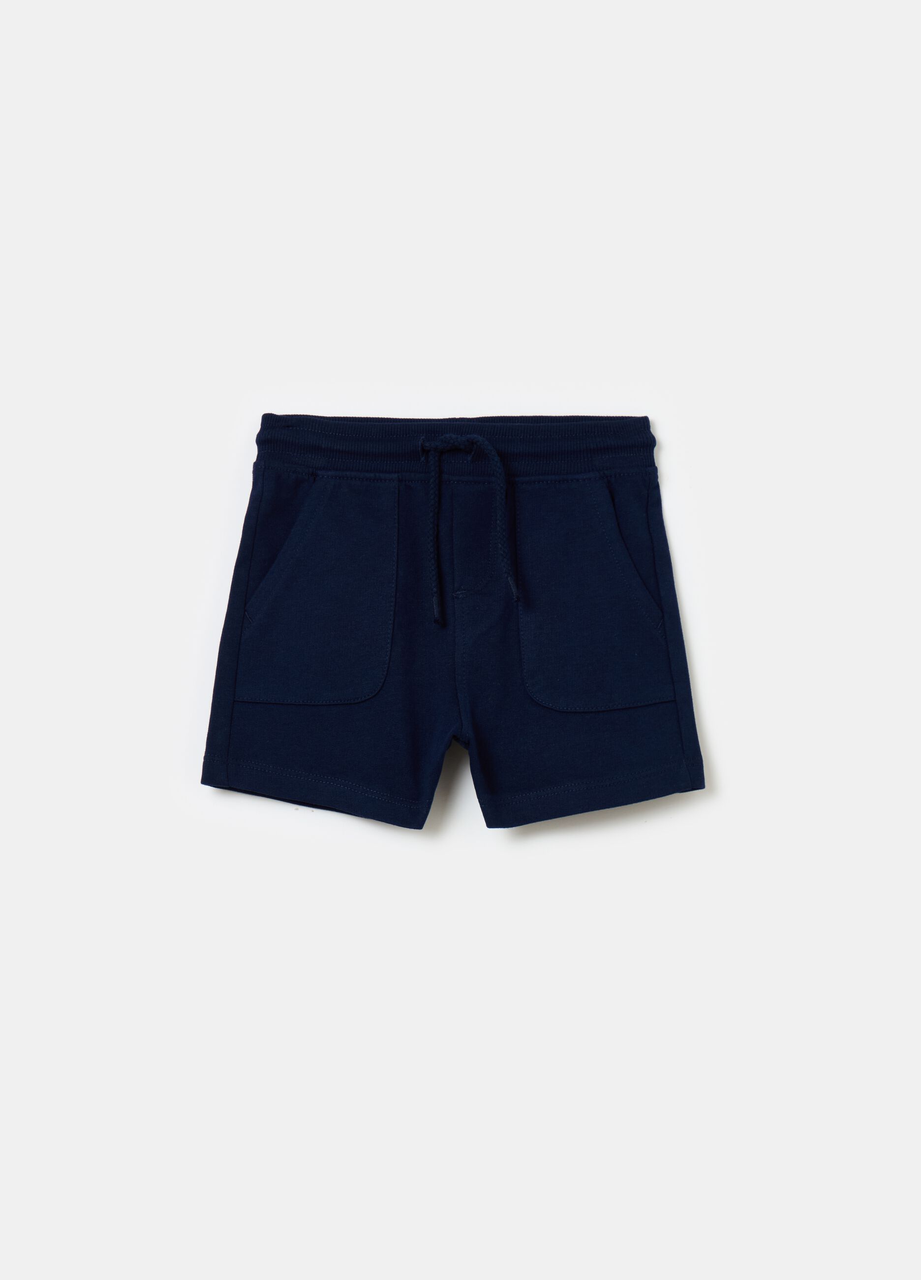 Shorts in cotone con coulisse e tasche