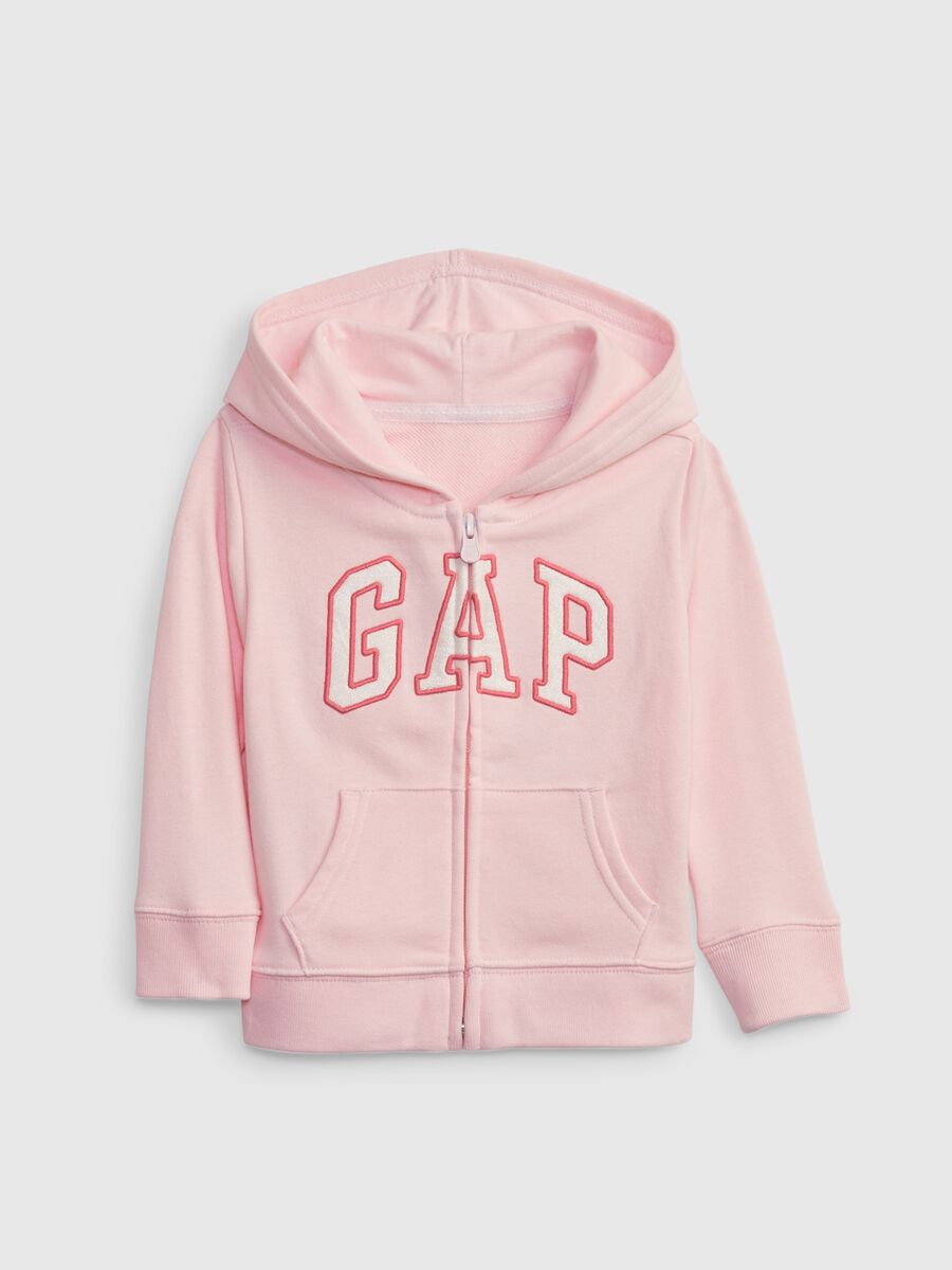 Full-zip con cappuccio e patch logo_0