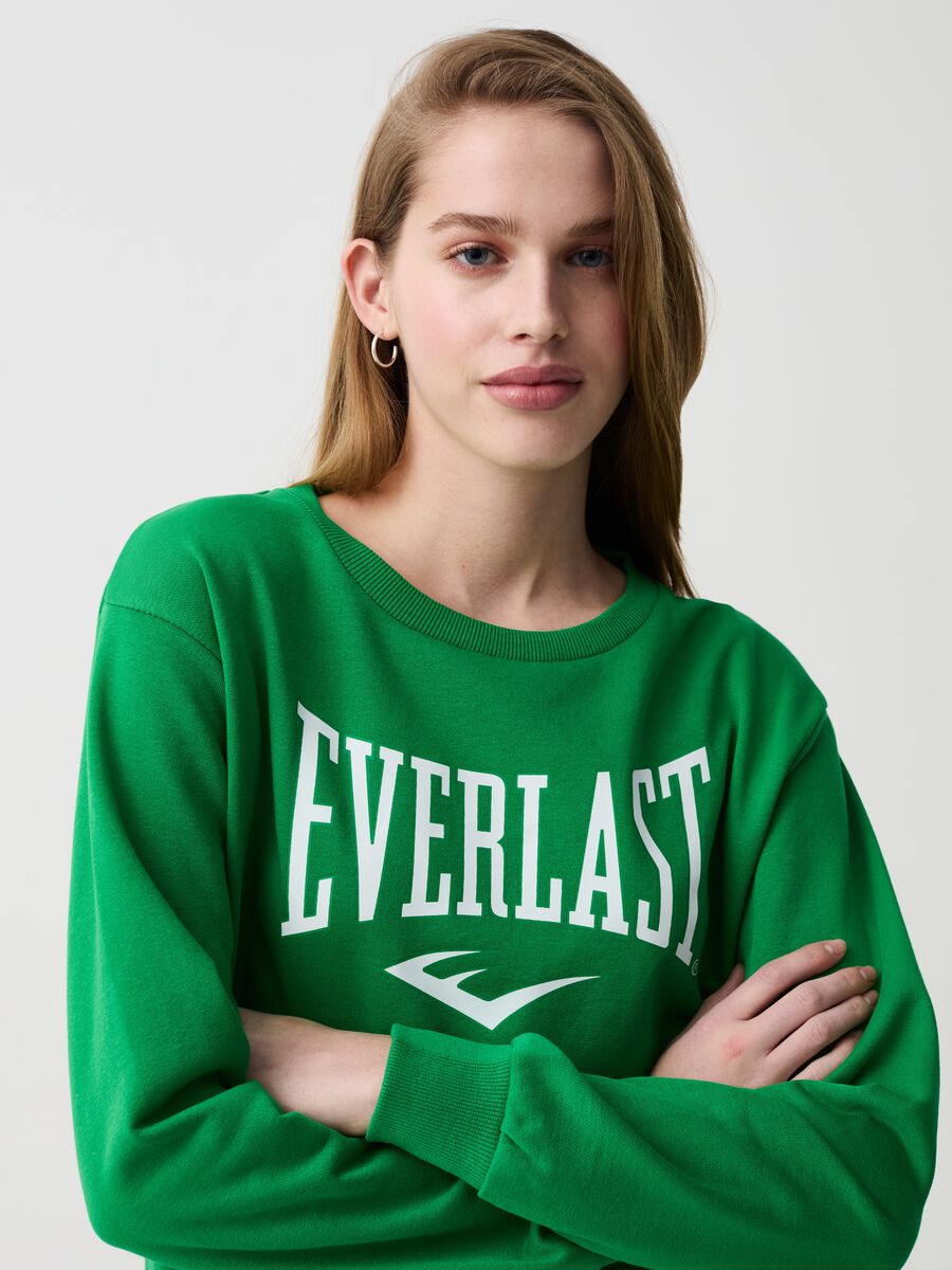 Sweatshirt with round neck and logo print_0