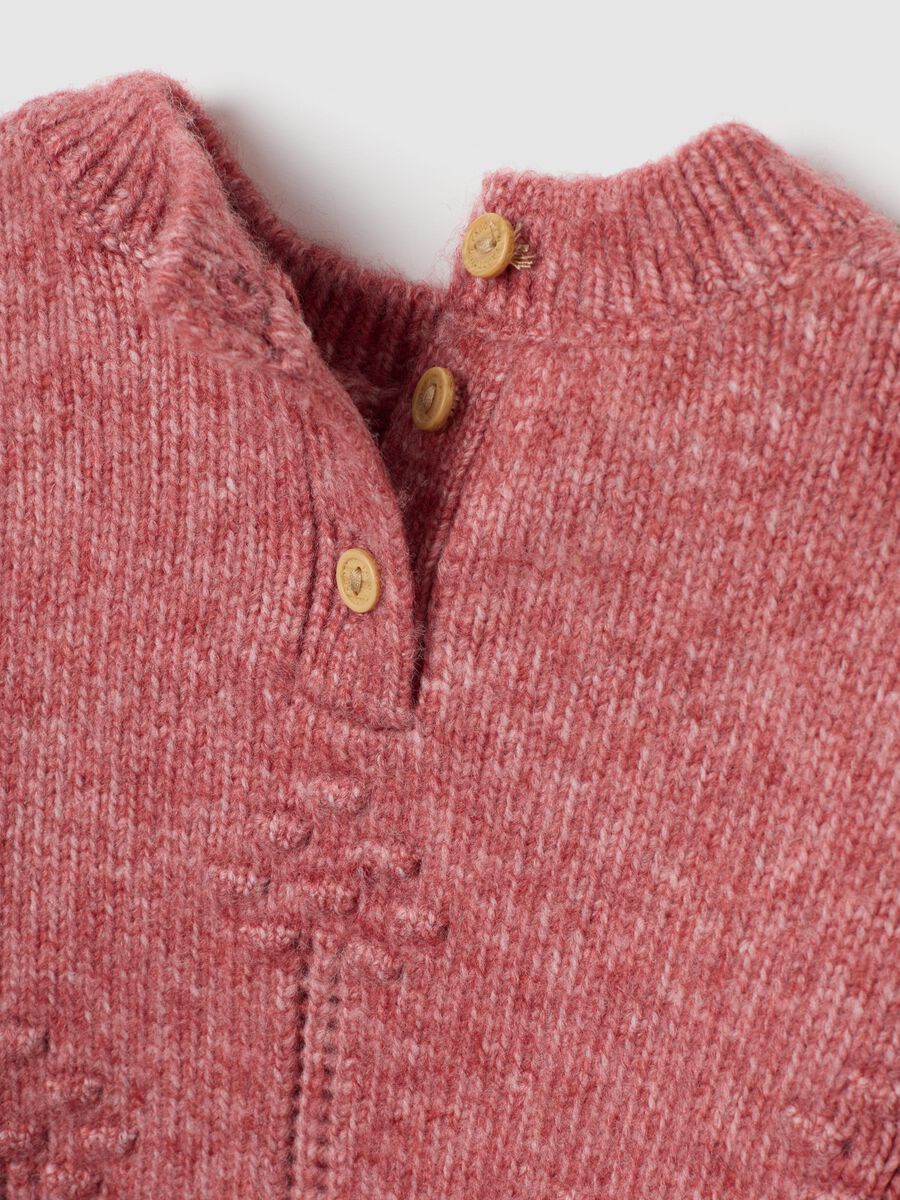 Pink regular fit jumper for baby girl_3