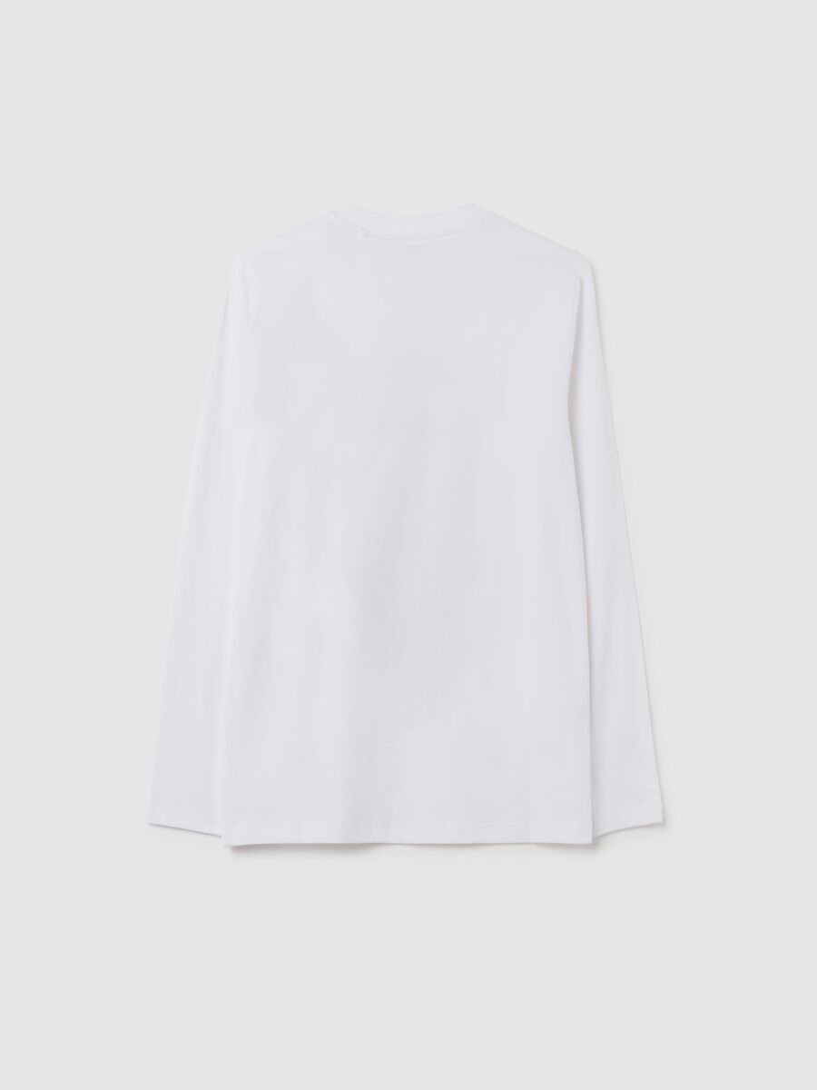 T-shirt da ragazzo in puro cotone bianca regular fit_1