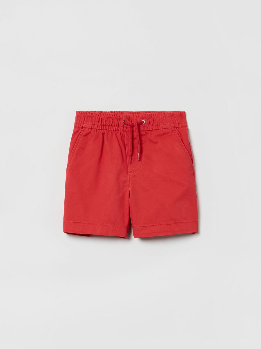 Shorts in cotone stretch con coulisse _0