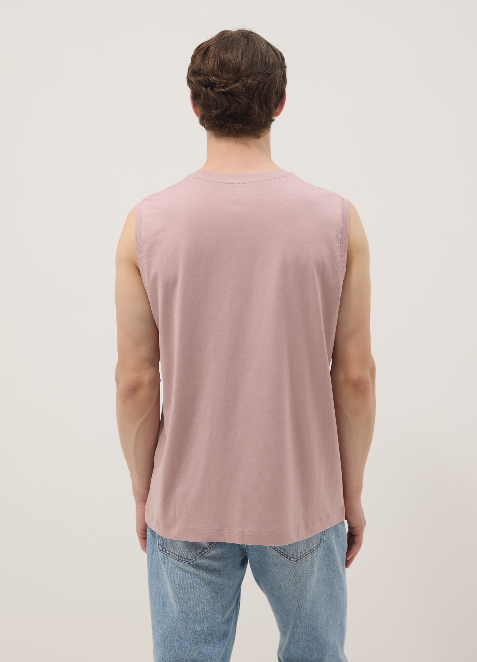 Pink pure cotton tank top