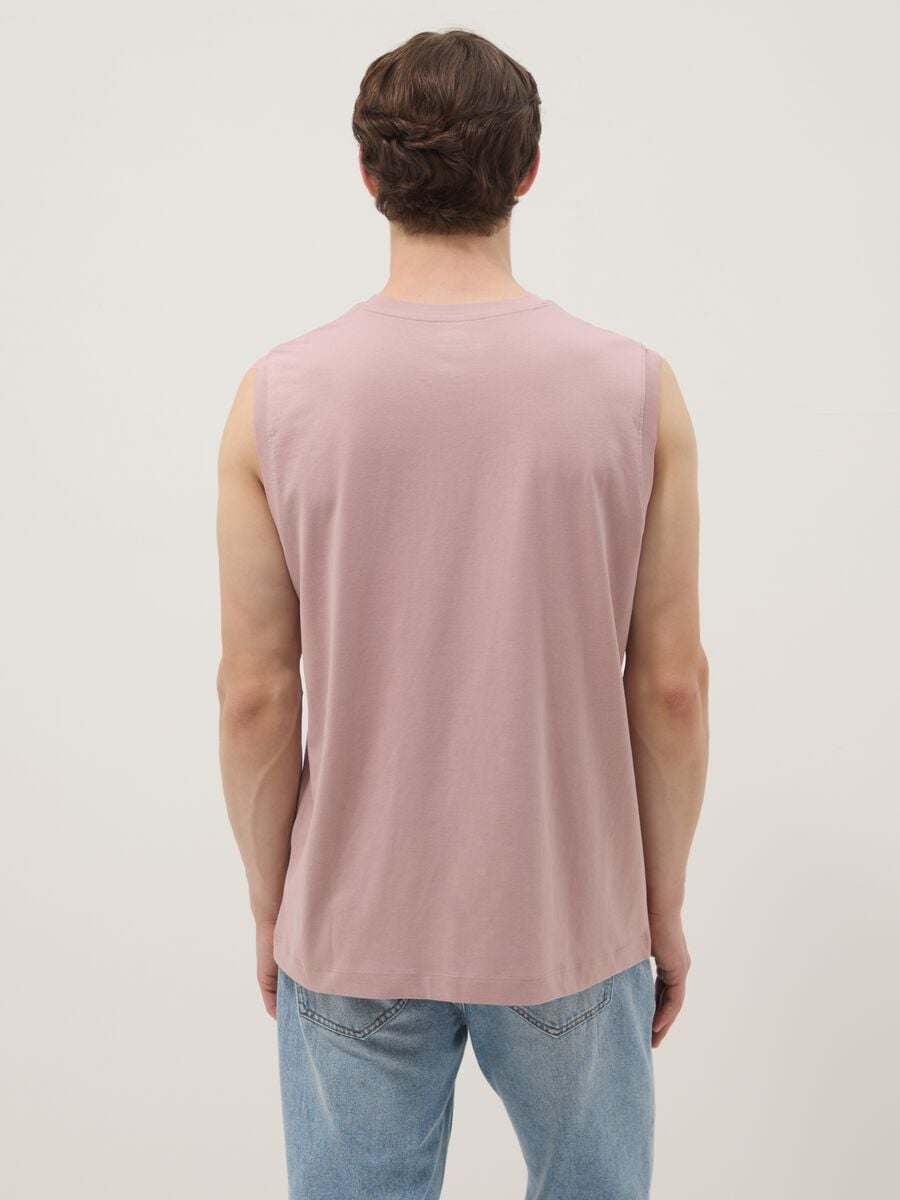Canotta girocollo rosa in puro cotone relaxed fit_3