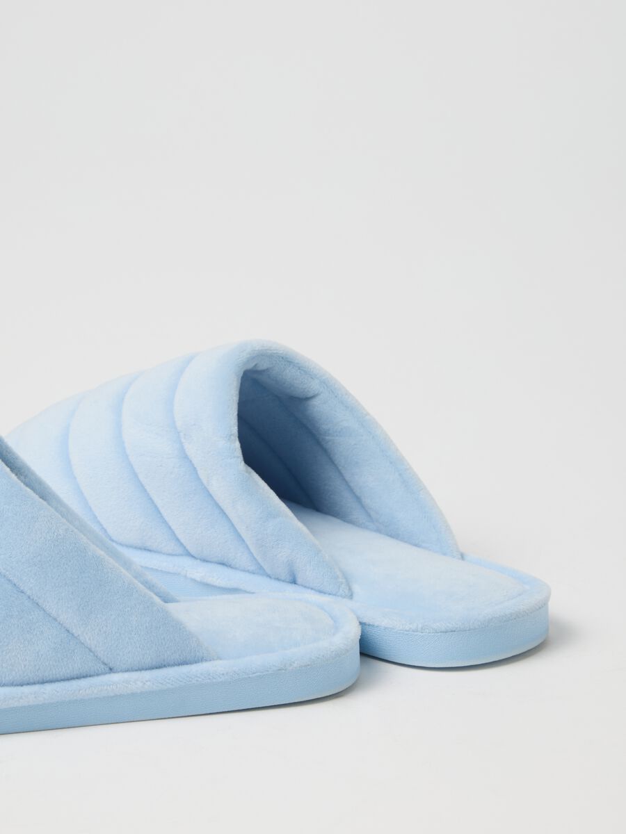 Blue Velour Blend Slippers_2
