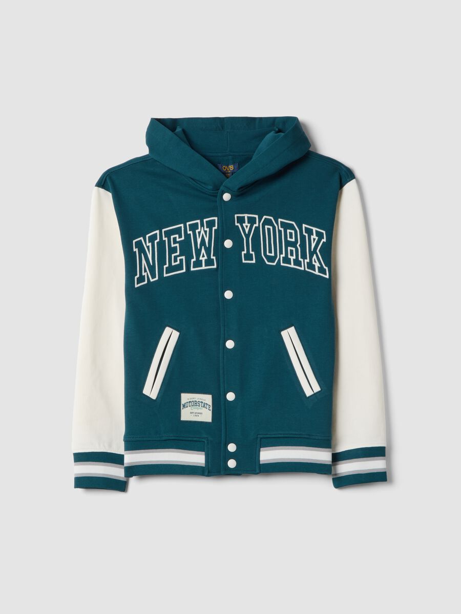 Felpa in puro cotone multicolor da ragazzo relaxed fit con cappuccio_3