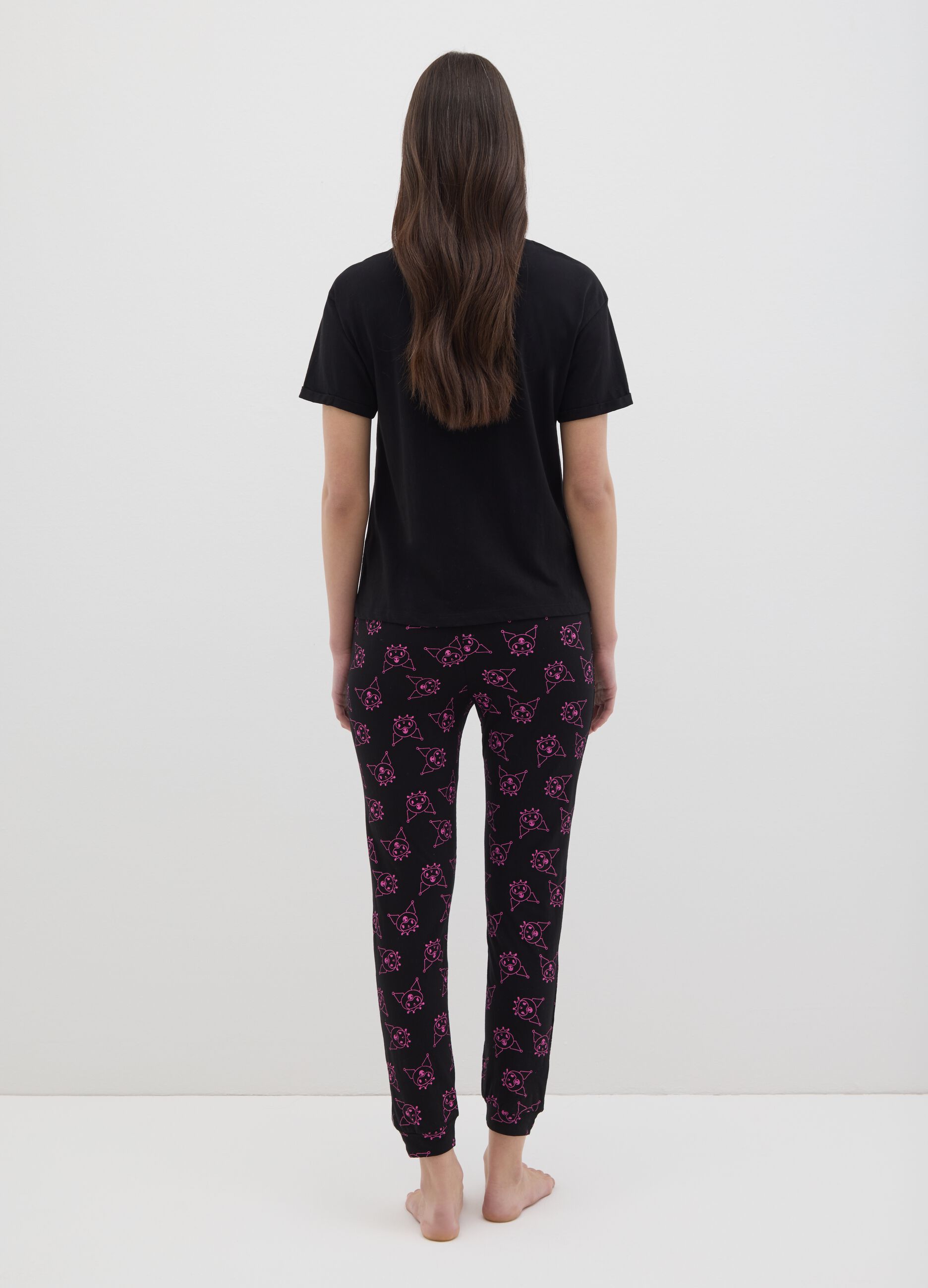 Pigiama da donna in puro cotone multicolor regular fit