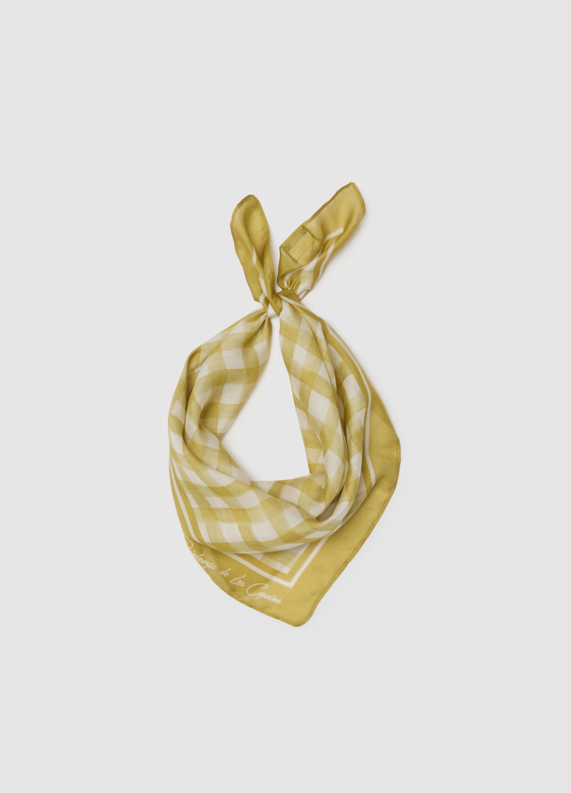 Multicolour Checked Modal and Silk Scarf