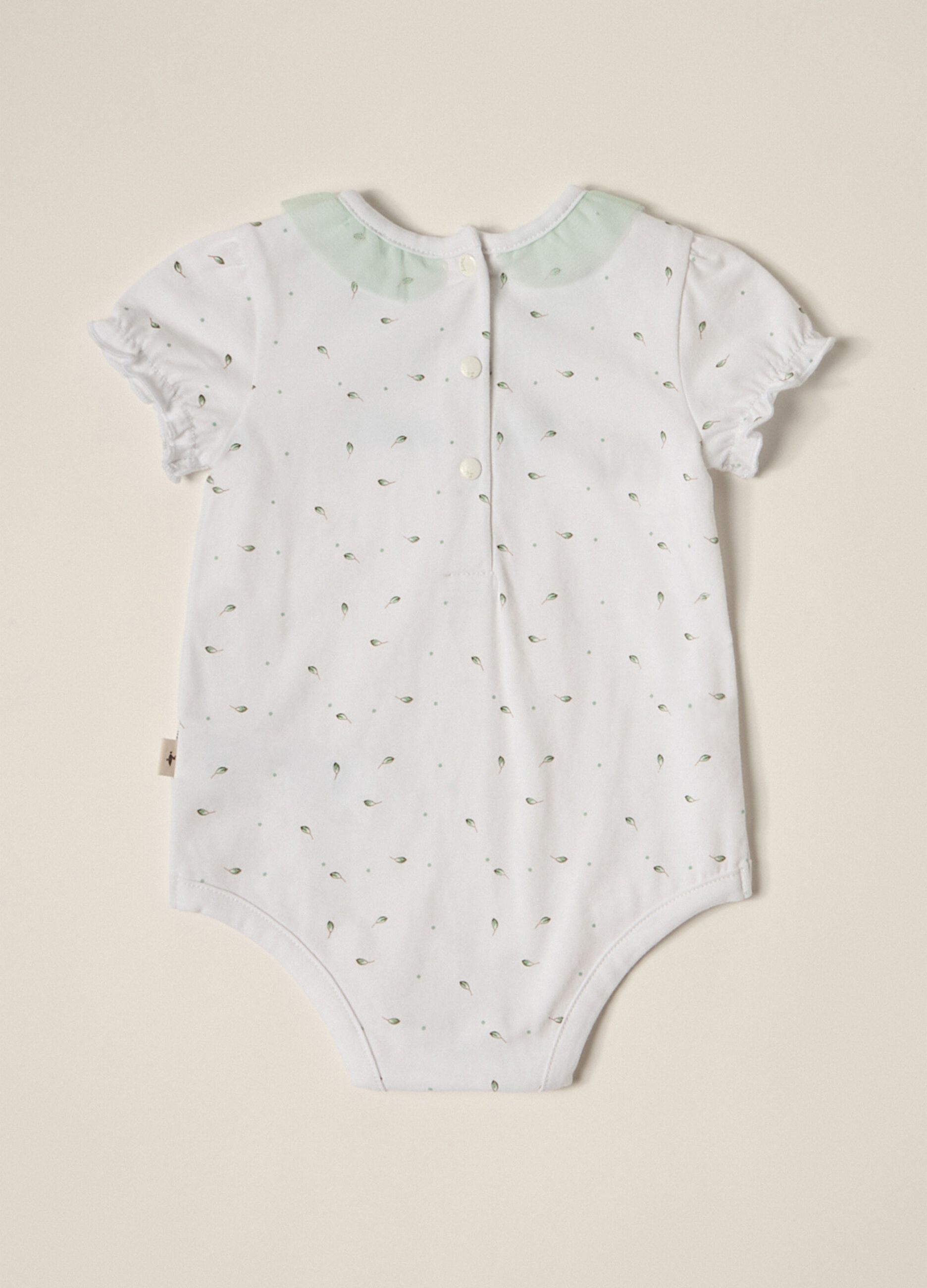 IANA newborn girl stretch cotton jersey bodysuit